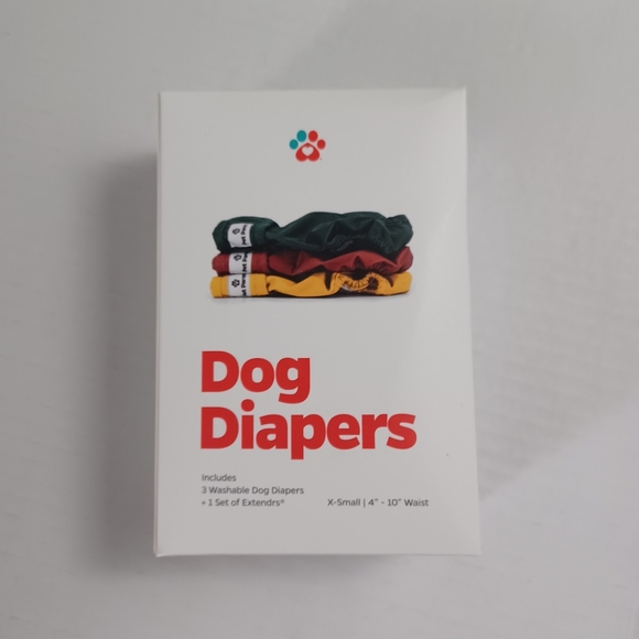 Dog Diapers 3 Pack NEW XS (4"-10" Waist) Green/Red/Yellow -Female -Pet Parents - Picture 7 of 7